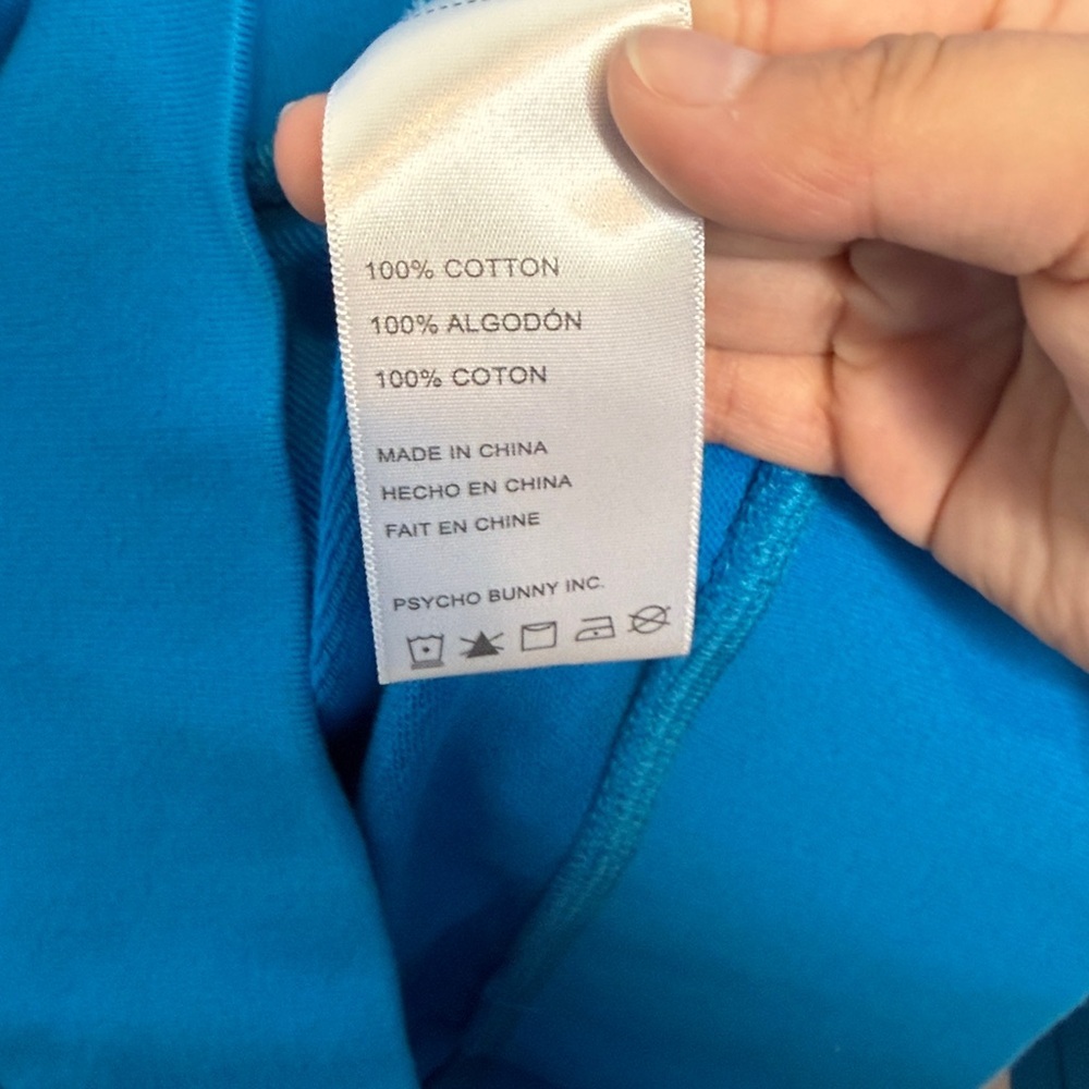 Psycho Bunny Mens Hoodie Full Zip Vibrant Blue with Colorful Logo Size Medium - Picture 4 of 6